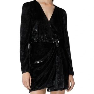 The Kooples Liquid Velvet Wrap Dress